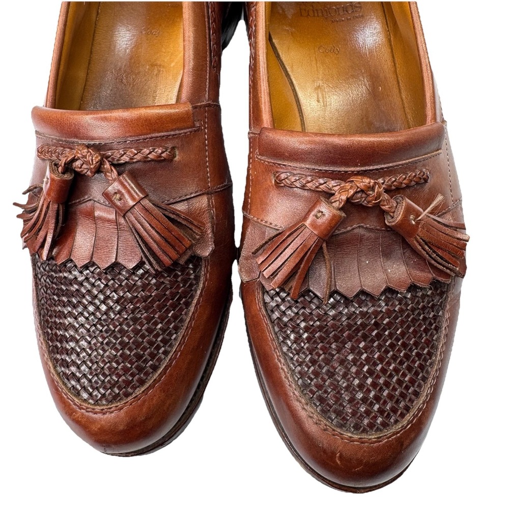 Allen Edmonds Cody Tassel Loafers Mens 9.5 D Leather Kiltie Slip On Woven